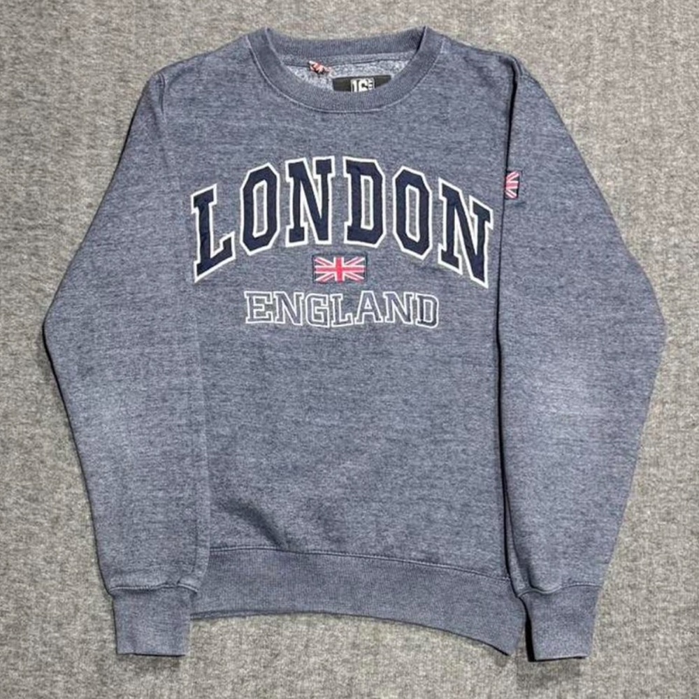1990s Vintage London England Gray Sweatshirt Imported from the UK Men’s Small